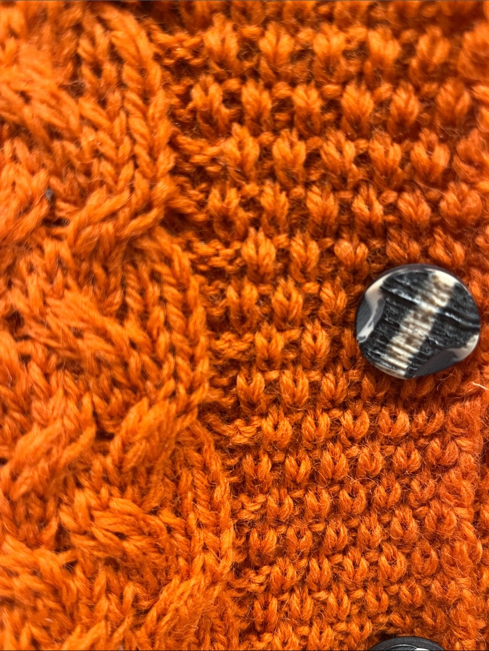 Carraig Donn NEW 100% Wool Cable knit Cardigan in Orange size Large NWT - Picture 5 of 12